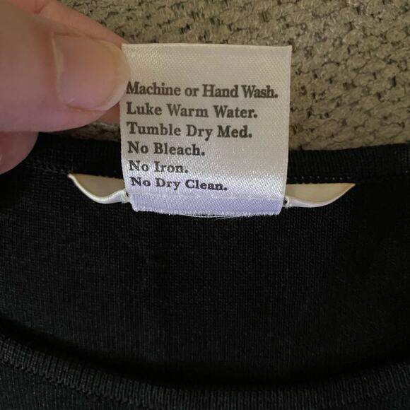 Exclusively Misook Size XLP XL Petite Knit Short Sleeve Top Black - Picture 4 of 4